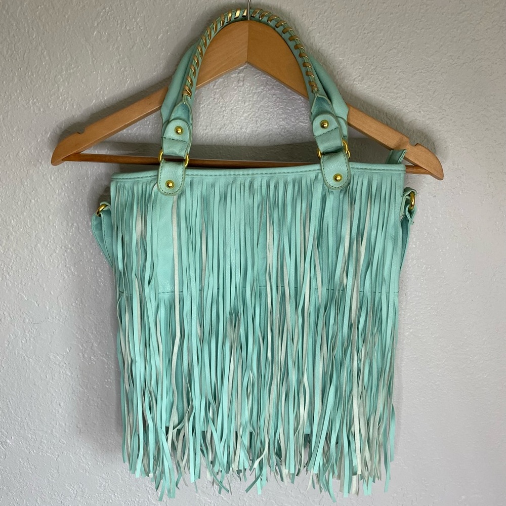 Bongo Turquoise Fringe Purse